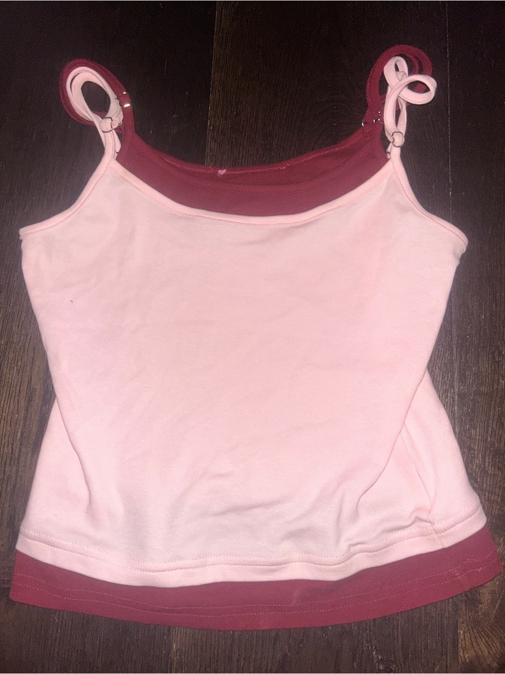 Edikted Pink Double-Layer Tank Top with Rose Underlayer